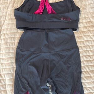 Soul Black and Pink Activewear Set